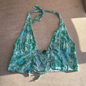 TARGET (Wild Fable) front tie floral crop top
